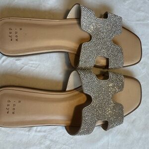 A New Day Women's Sparkling Silver Rhinestone Sandals